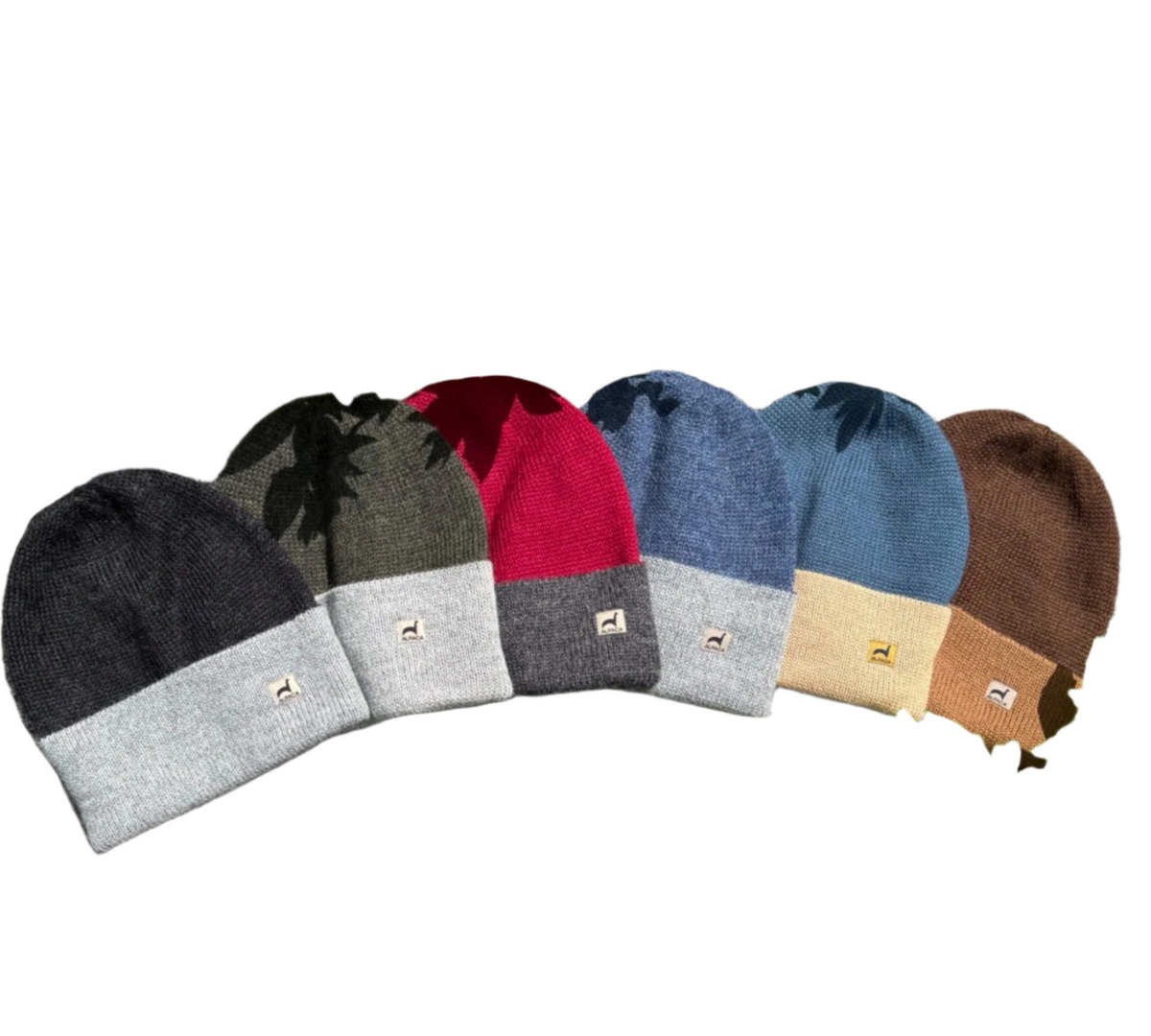Photo of 6 multicolored reversible alpaca winter hats