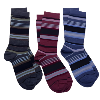 Photo of 3 colors of Alpaca Bamboo Striped Socks