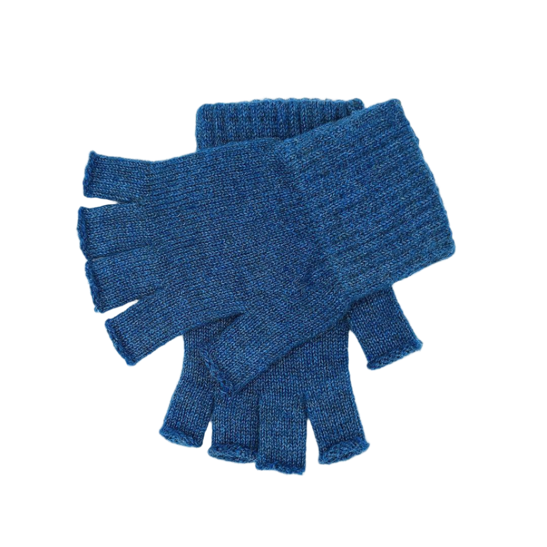 Photo of blue Alpaca Fingerless Gloves