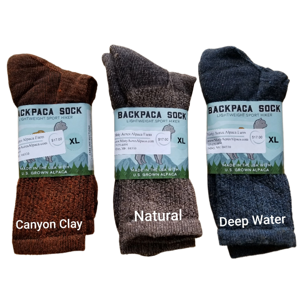 Photo of 3 different colors of Backpacka Sock
