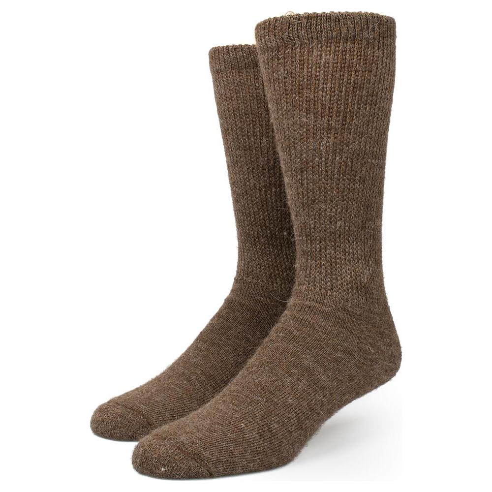 Color cocoa socks on mannequin below the knee on a white background