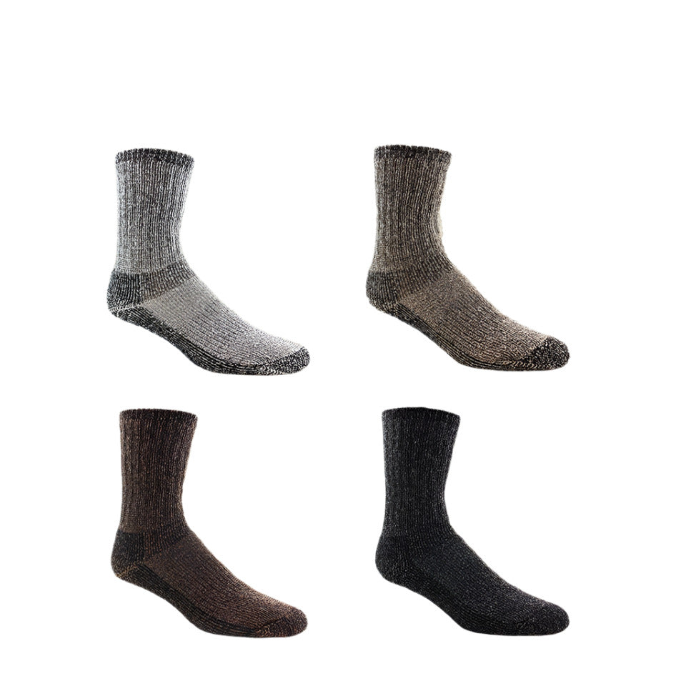 4 pairs of alpaca survival socks on a white background